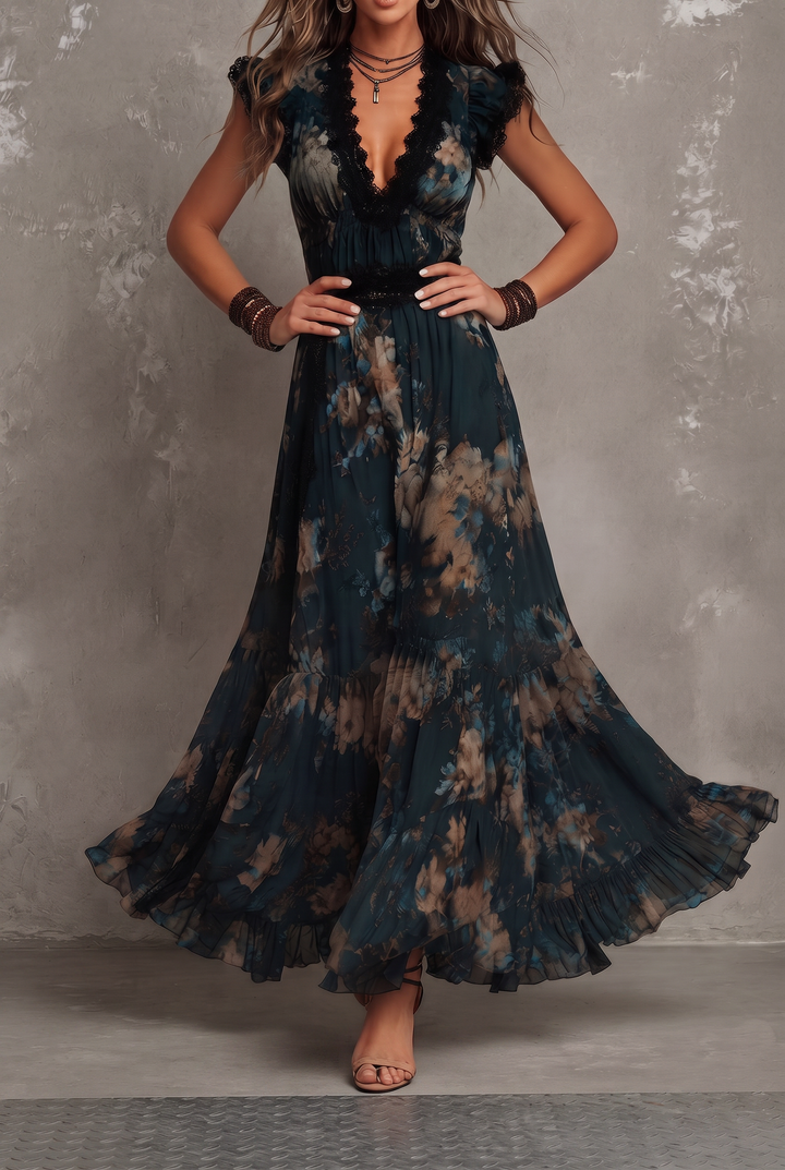 GILLIAN - Tiered Floral Maxi Dress