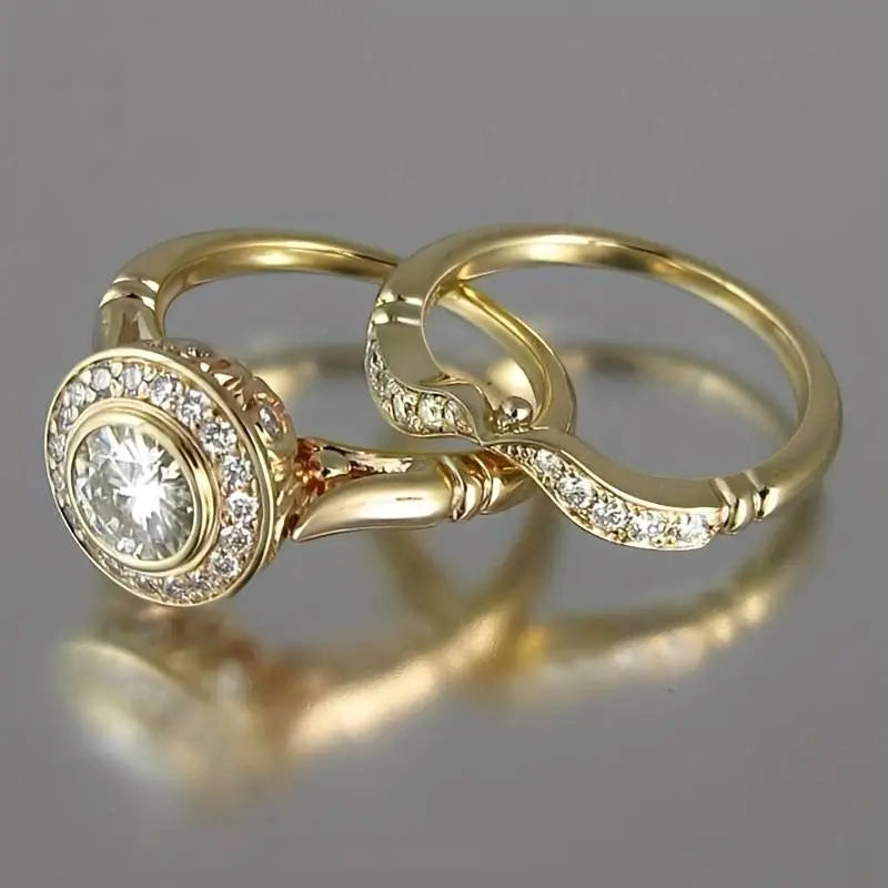 Freya | Vintage Gold and Zirconia Ring Pack