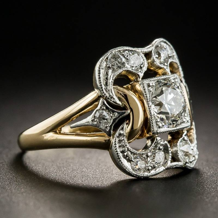Elodie | Vintage Zirconia Gold Ring