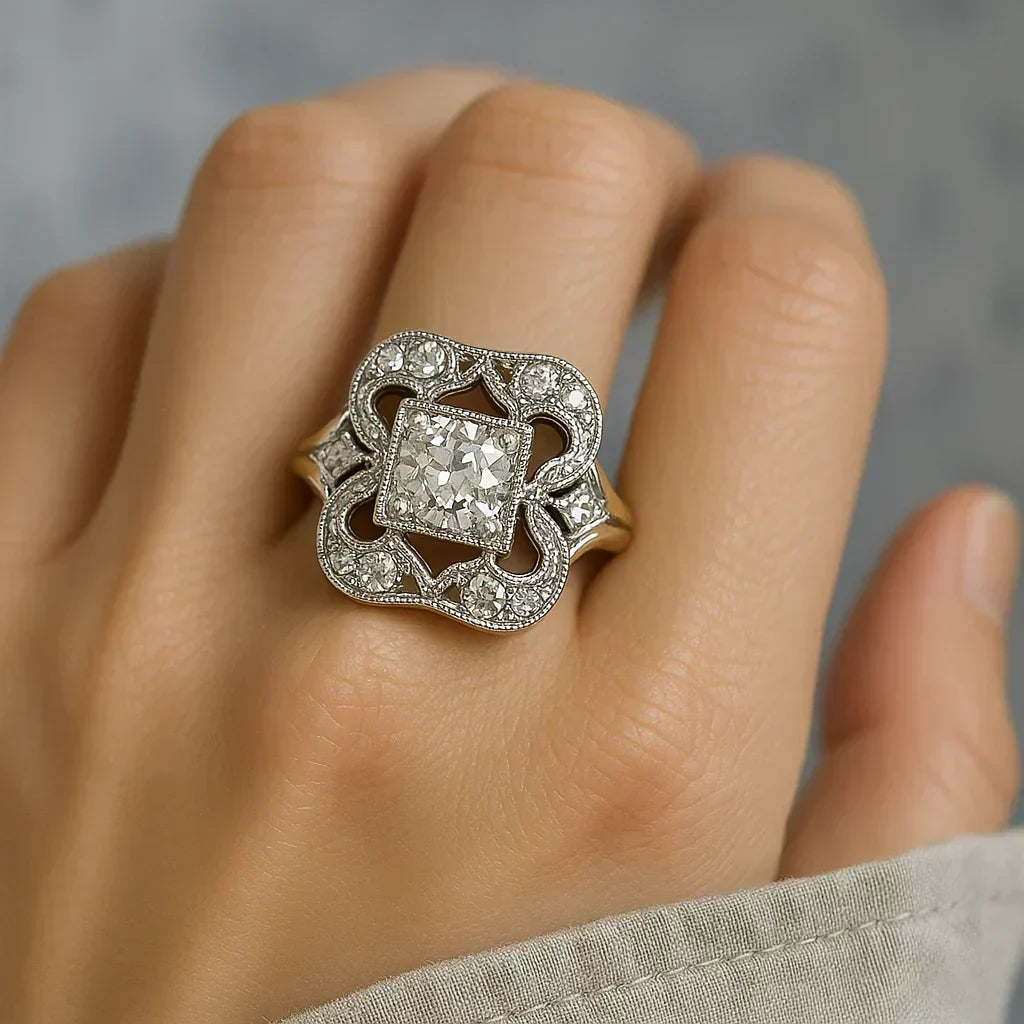 Elodie | Vintage Zirconia Gold Ring
