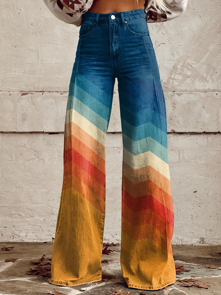 ROSSANA™ - Retro Zigzag Wide-Leg Trousers