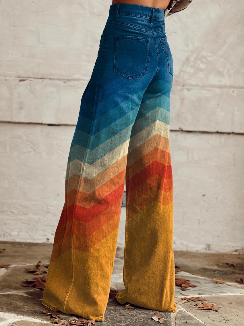 ROSSANA™ - Retro Zigzag Wide-Leg Trousers
