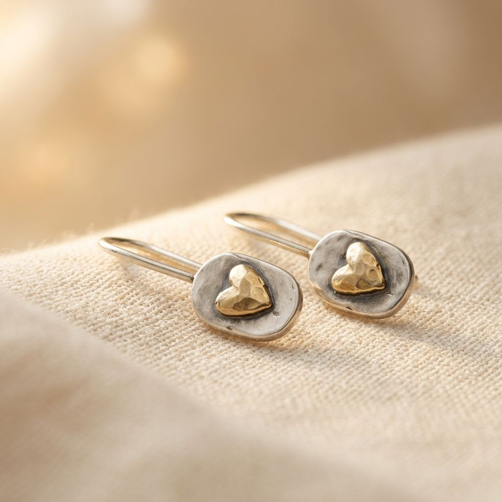 ANNELISE - Silver & Gold Heart Earrings