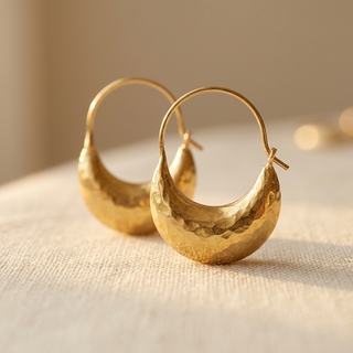 SERAPHIA - Sculpted Gold Hoop Earrings