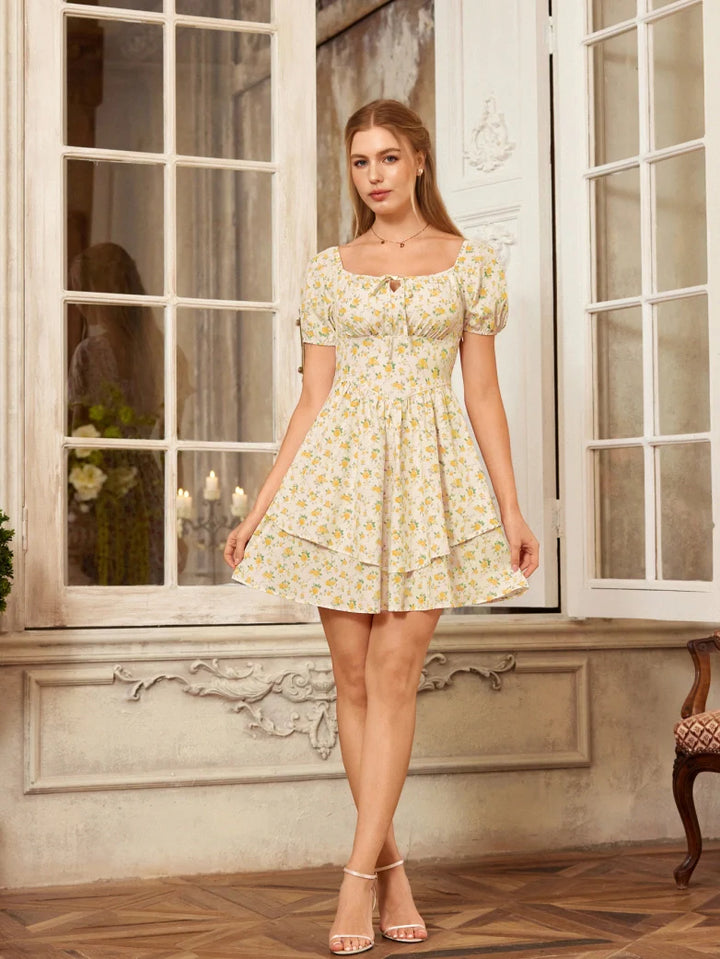 Victorian Off Shoulder Floral Dresses for Women