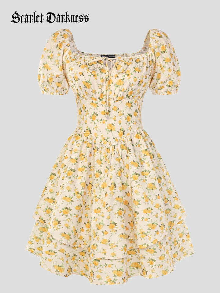 Victorian Off Shoulder Floral Dresses for Women