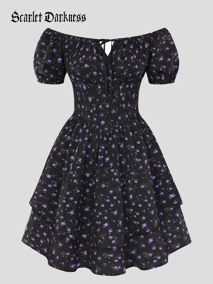 Victorian Off Shoulder Floral Dresses for Women