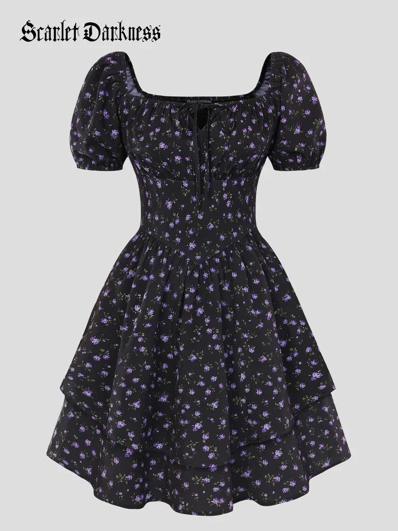 Victorian Off Shoulder Floral Dresses for Women