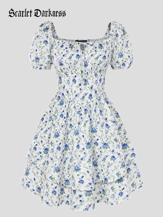 Victorian Off Shoulder Floral Dresses for Women
