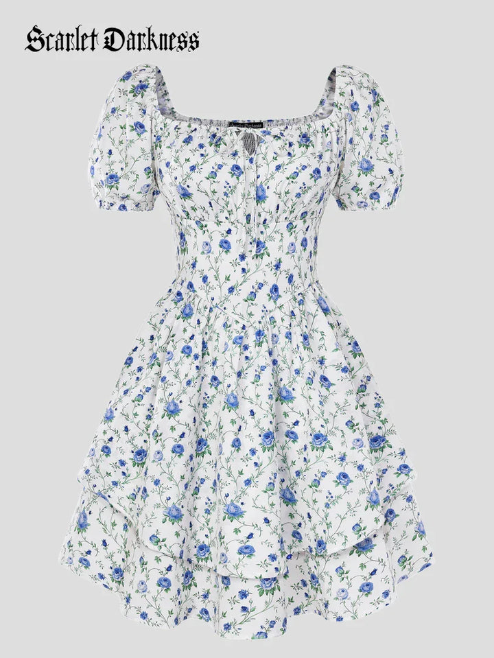 Victorian Off Shoulder Floral Dresses for Women
