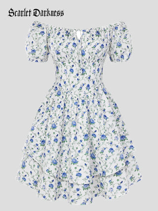 Victorian Off Shoulder Floral Dresses for Women