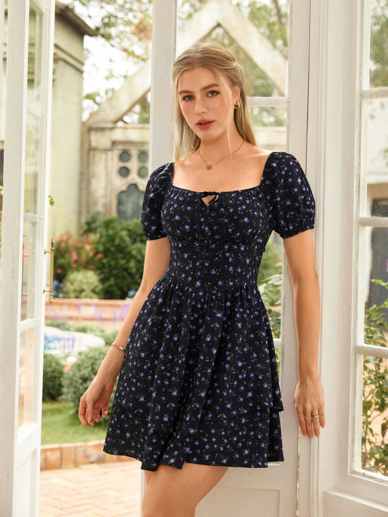 Victorian Off Shoulder Floral Dresses for Women