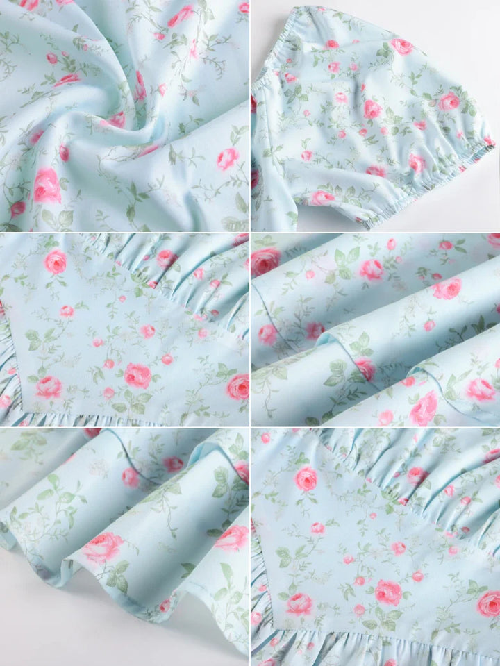 Victorian Off Shoulder Floral Dresses for Women