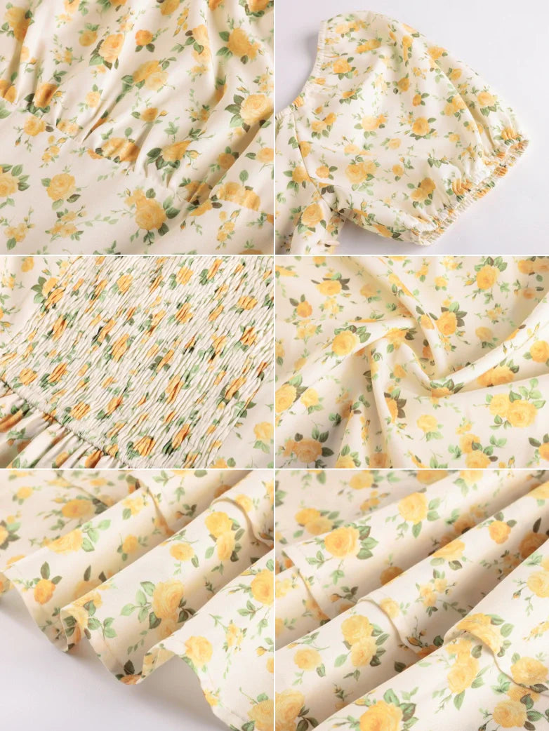 Victorian Off Shoulder Floral Dresses for Women
