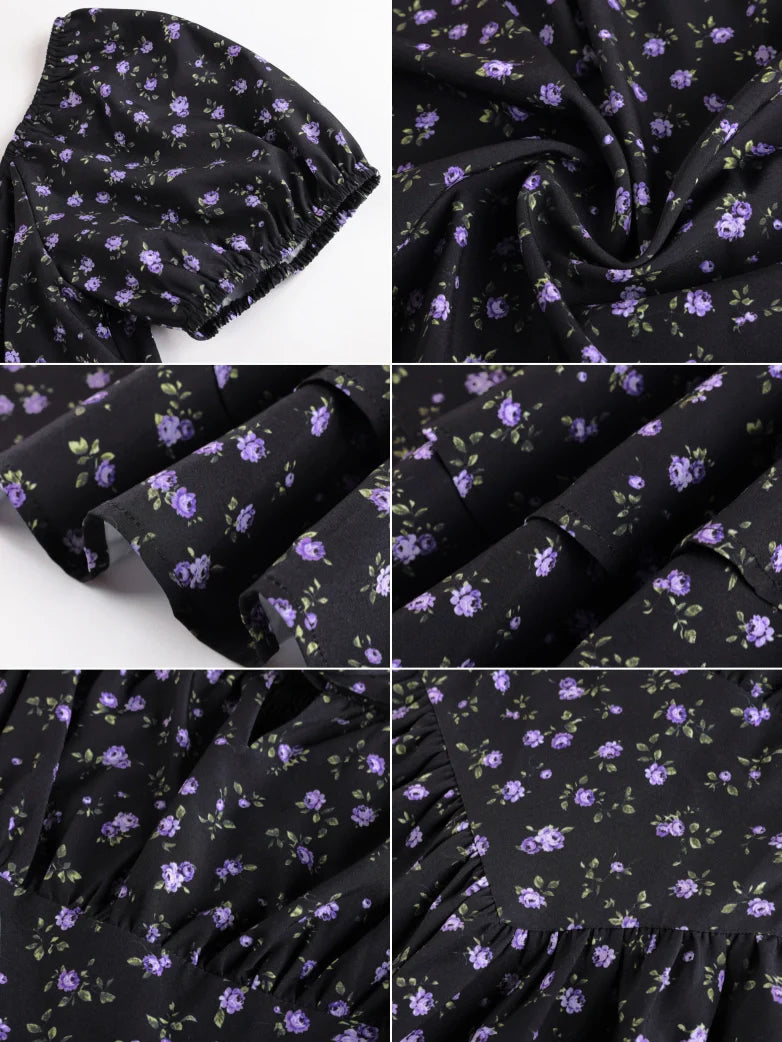 Victorian Off Shoulder Floral Dresses for Women