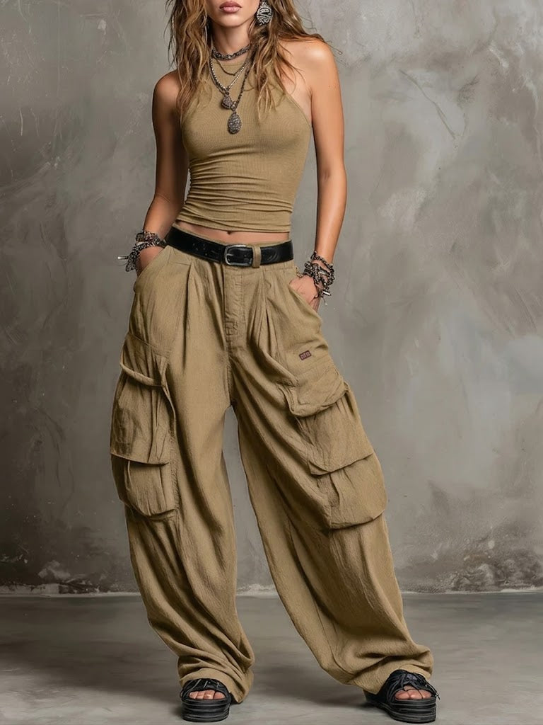VITTORIA™ - Urban Chic Cargo Set - Khaki