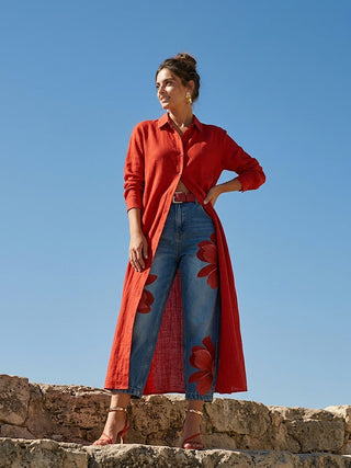 ORIANE™ - Floral Cropped Wide-Leg Trousers
