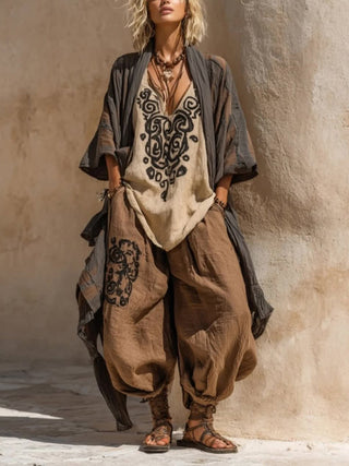 GRAZIELLA™ - Bohemian Linen Art Set - Khaki