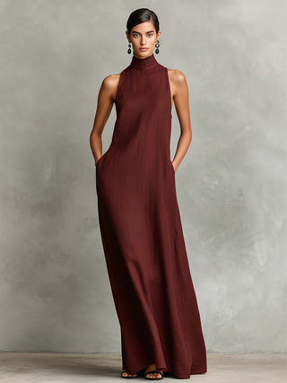 CHIARA - Maxi Dress with High Neck