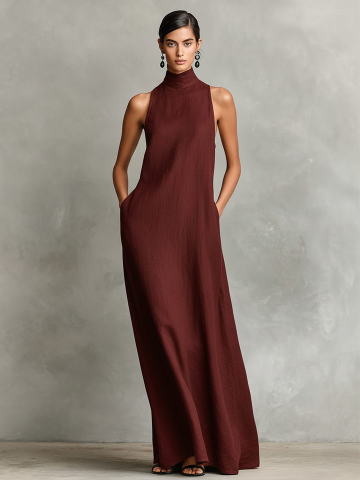 CHIARA - Maxi Dress with High Neck