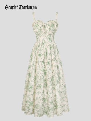 EDITH™ - Floral Corset Milkmaid Dress