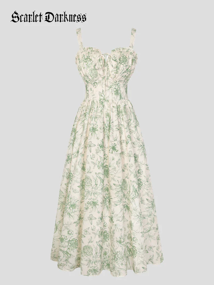 EDITH™ - Floral Corset Milkmaid Dress