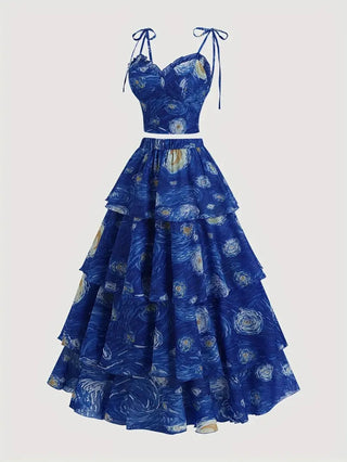ADELE™ - Starry Night Two-Piece Skirt Set
