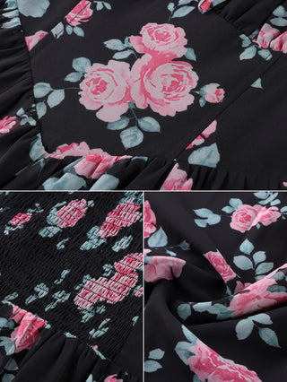 Valentine's Day Front Slit Chiffon Pockets Dress