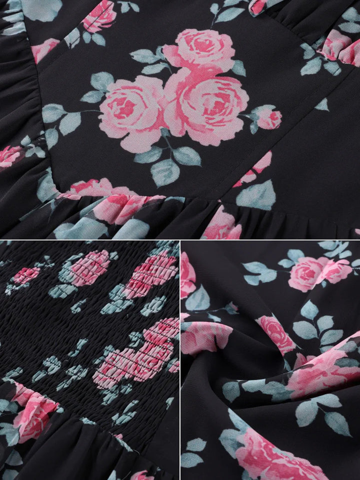 Valentine's Day Front Slit Chiffon Pockets Dress